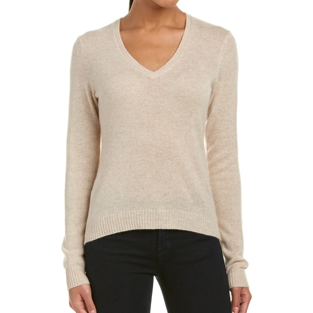 Designer CULLEN 100% Cashmere Vneck Sweater Large